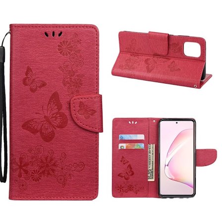 Butterfly Samsung Galaxy Note 10 Lite etui - Punainen