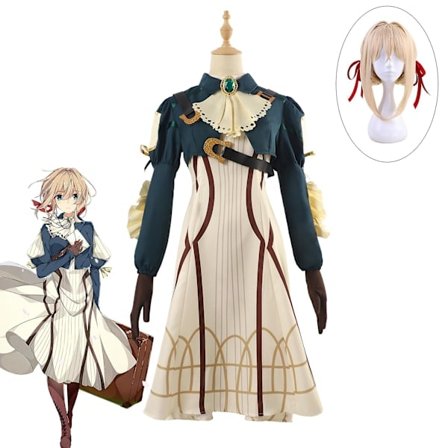 Japansk Anime Violet Evergarden Cosplay Kostume Komplet Sæt Halloween Karneval Kostume til Kvinder Uden paryk M
