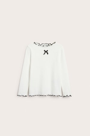 Kappahl | Långärmad topp med rosett | Offwhite