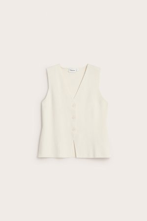 Kappahl | Stickad väst | Offwhite