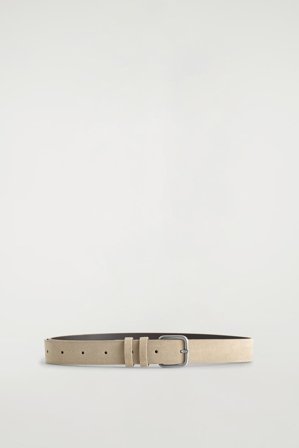 COS Women's Cintura Classica In Pelle Scamosciata in Beige