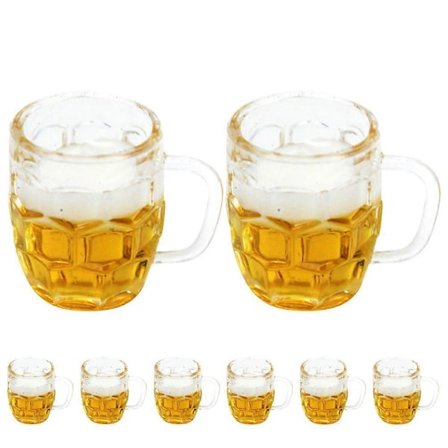 8st Mini Simulerings Ölsejdel Harts Hantverk Muggar Med Öl Dockhus Små Ölsejdel Dekorationer