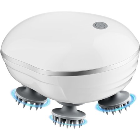 Elektrisk hovedmassageapparat, hovedmassageapparat med 4 aftagelige massagekløer, genopladelig vandtæt håndholdt hovedmassage