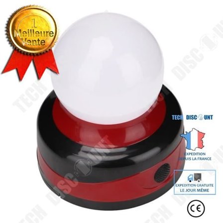 LED-lampa - TD - Camping - Röd/svart - Drivs av 3x batterier - Utomhusbelysning