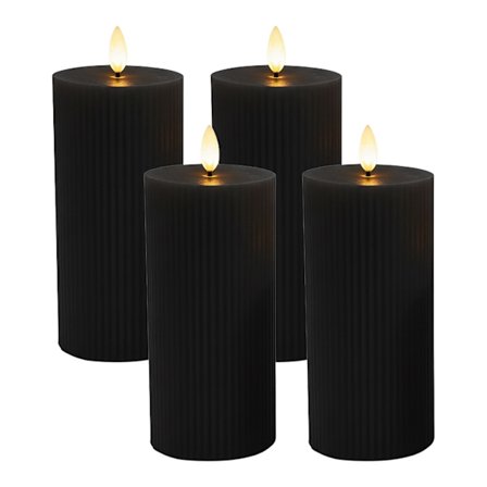 LED-lys sæt med 4, ægte voks, 18 cm