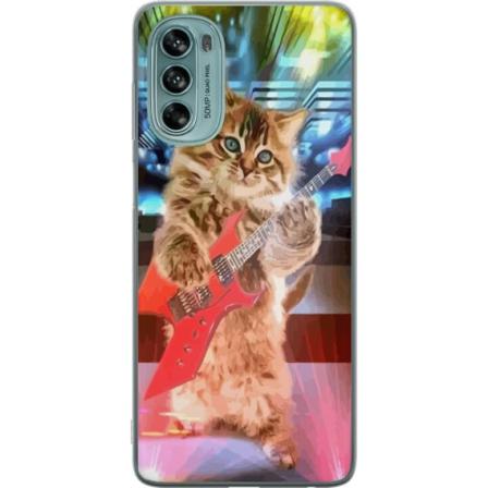 Motorola Moto G62 5G Gjennomsiktig deksel Kattunge Elgitar