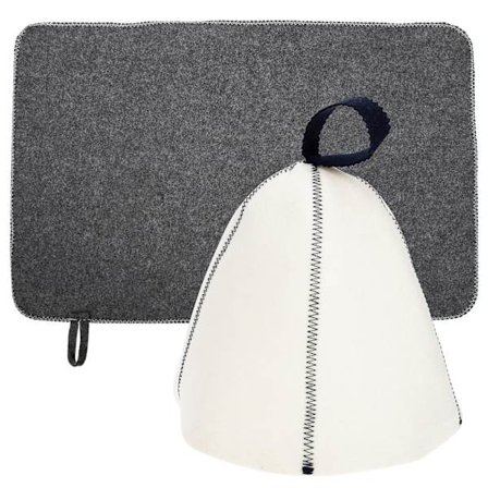 1 set värmebeständig filt kudde filt hatt andningsbar bastu hatt tjockna mössor