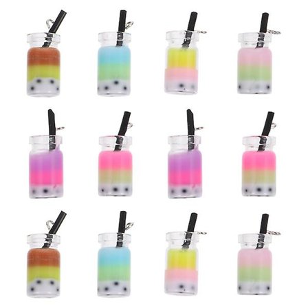 12 st Milk Tea Charms Miniatyr Milk Tea Resin hängsmycke för gör-det-själv smycken