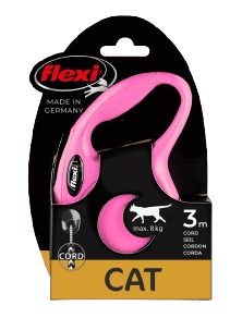 Flexi - Rullebånd New Classic Cat Cord, 3m, XS, maks 8 kg, Rosa - Katt - Halsbånd - ZOO.no