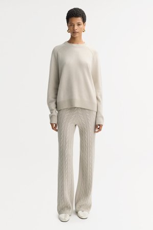 Soft Goat - Cable knit pants - Kaschmirhose für Damen - XL - Chalk
