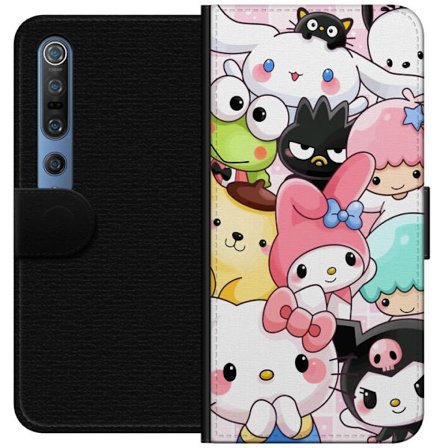 Kompatibelt Lommeboketui til Xiaomi Mi 10 Pro 5G Tett mønster av søte figurer med store øyne i ulike farger og uttrykk med LABUBU-tekst