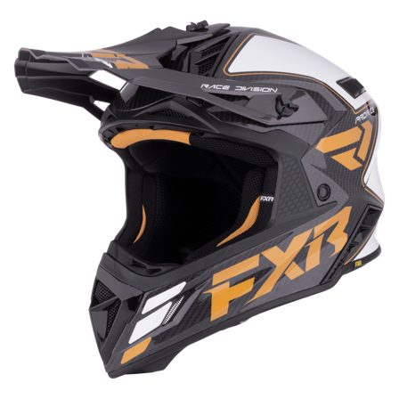 FXR Helium Carbon MX Helmet 26 Gold/White XL