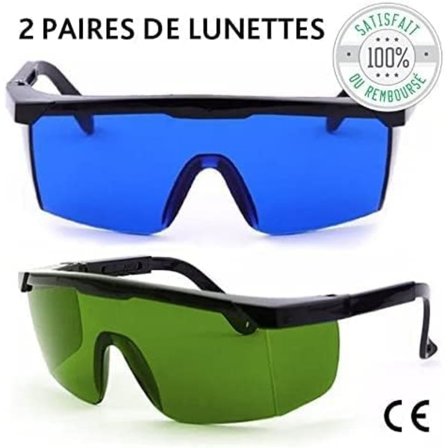 Laser-suojalaalit - Kaksi paria pulssitun valon suojalaseja - Käytettäväksi laserhiustenpoiston aikana ja IPL-laitteiden käsittelyssä