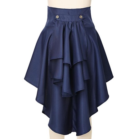 Viktorianisk Burlesk Kjol Gotisk Steampunk Korsett Kostym Punk Svart Bustle Kjolar