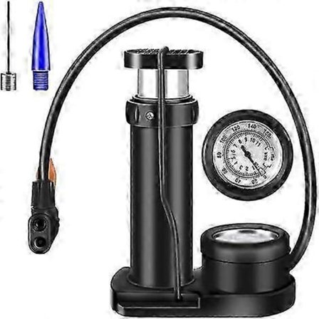 Cykepumpe, cykelpumpe, håndpumpe med trykmåler, 160PSI, letvægt, hurtig og nem at bruge