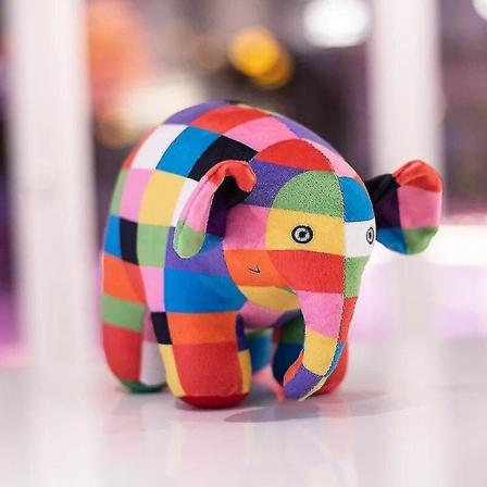 30cm Kawaii Anime Elmer Elefanten Figur Plysjdukke Søt Tegneserie Rutete Elefant Emma Plysjleke Barn Gave Julegave Elmer about 30cm