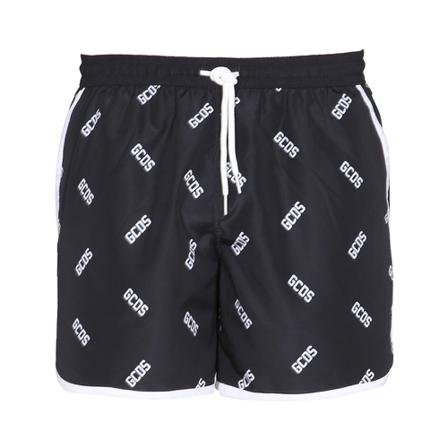 Gcds Swimsuit With Logo Print Sort, Herre Badeshorts
