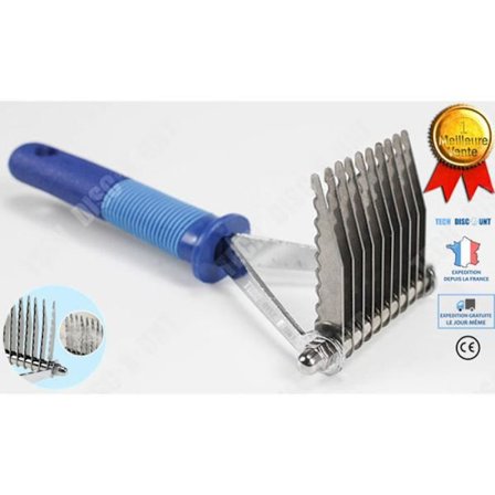 Hundkam - TD - Antifläkt - Rostfritt stål - Blå - 17,5 cm