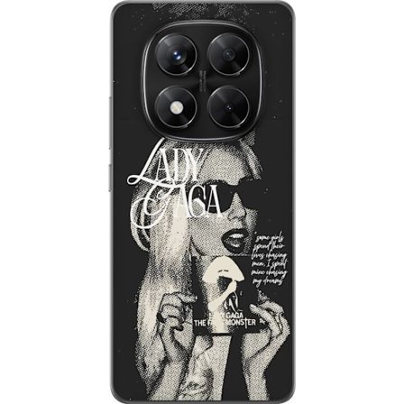 Kompatibel Mobilcover til Xiaomi Redmi Note 14 Pro Lady Gaga sort-hvid retroplakat med solbriller og popkunst-æstetik