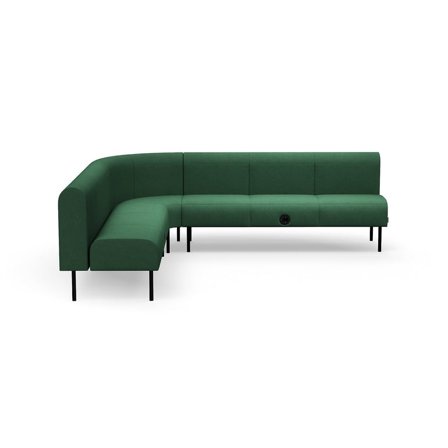 Sofa VARIETY, 90° hjørne, innover, med USB-uttak, stoff Blues CSII, grønnturkis