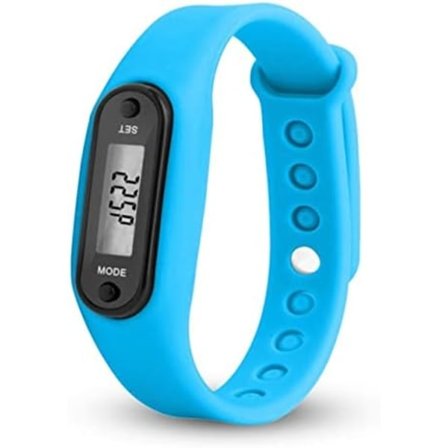 2 stk Mini Skritteller Silikon Gel Armbånd Armbånd Skritteller Kaloriteller Digital LCD Gåavstand Wrap Mansjett (Blå)