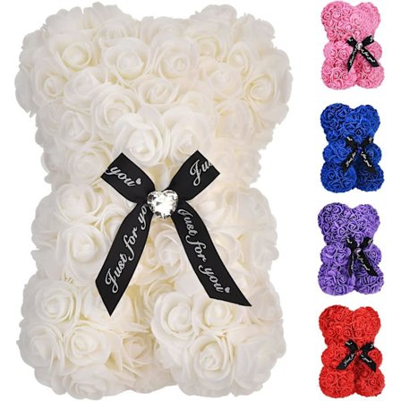 Rosebjørn Rosebamse Gaver til hende Mor Håndlavet Blomst med Lys Æsker Fødselsdag til Valentinsdag, Mors Dag, Jul