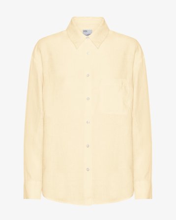 Linen Oversized Shirt - Soft Yellow L