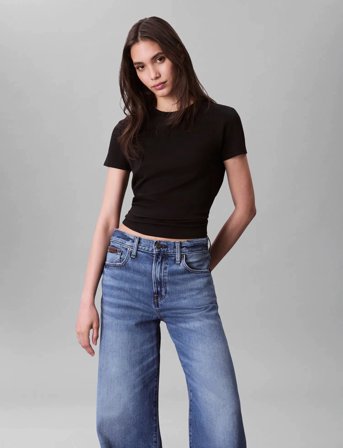 Calvin Klein Ss Supima Crewneck - Black - S