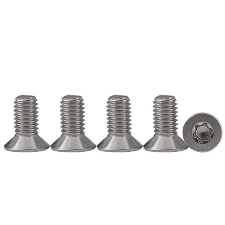 25 stk M4 x 12 forsenkede skruer i rustfritt stål 304 Torx-skruer Maskinskruer Standard Drive Helgjenget skruer