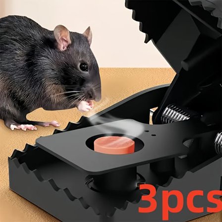 3 st Automatiska råttfällor - Kraftig PVC, giftfri skadedjursbekämpningsanordning, ingen /, luktfri och enkel installation, One-Touch dödande för möss