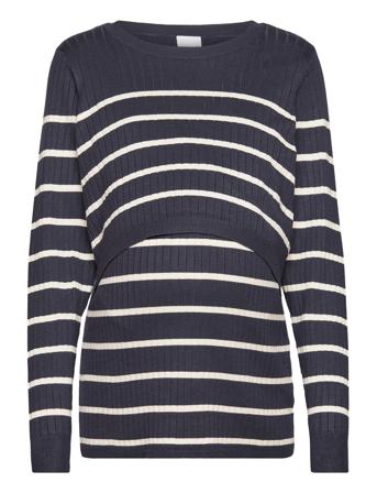 Mlsiv June L/S Knit Top 2F A. Cur T-shirts & Tops Long-sleeved Monivärinen/Kuvioitu Mamalicious