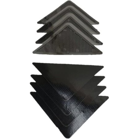 Sæt med 8 skridsikre tæppehjørner - Vaskbare og genanvendelige - Anti-slip klæbemiddel - Mobilitetshjælpemiddel - Mere sikkerhed - Forhindrer glidning