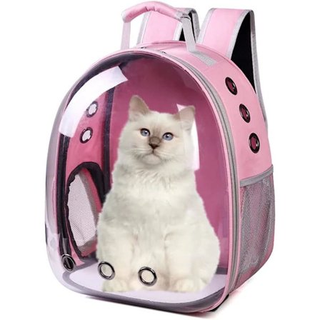 Kissareput, Lemmikkikuplareppu, Hengittävä Lemmikkikapseli Reppu Lentoyhtiön Hyväksymä Pieni Tila (Pinkki)