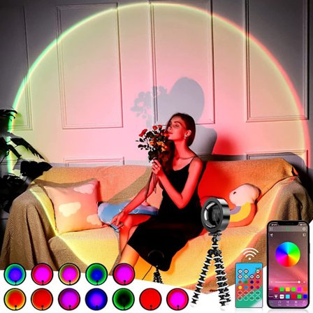 Solnedgångslampa Solnedgångslampa Led Nattljus Sovrum Neon Projektor L