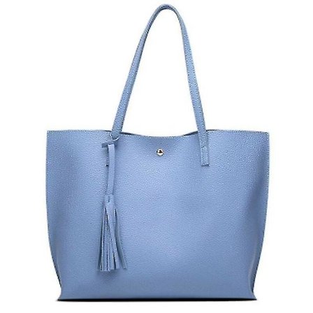 (Blå) Damaxelväska Tote Stor handväska Office Damväskor PU-läder