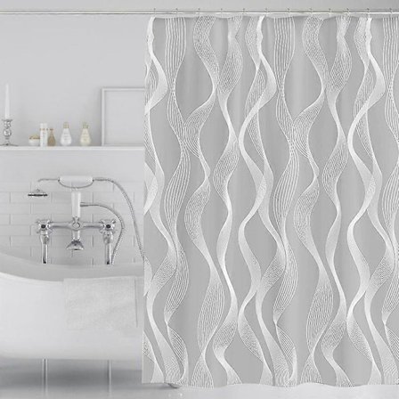 Förtjockad Polyester Vattentät Duschdraperi Hotell Dusch Vattenavskiljning Draperi Maskintvättbar Vinter Hushålls Duschdraperi 180*180cm