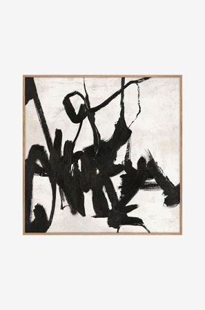 Malerifabrikken - Originalt maleri Playblack 1, med ramme - Sort - Billeder - 100X100 - Fra Homeroom