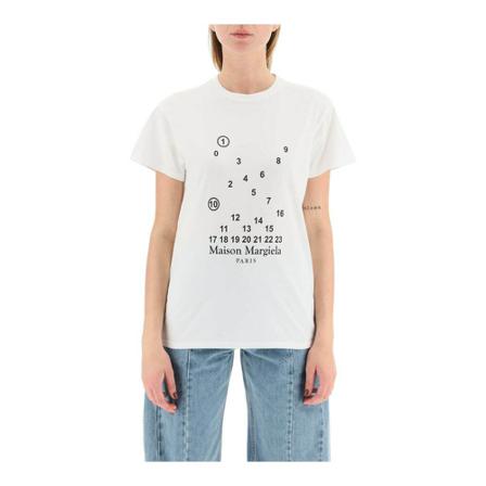 Maison Margiela, T-Shirts Wit, Dames, Maat:M,Cotton