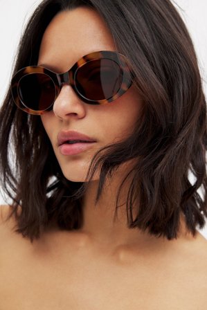 NA-KD Oval Frame Sunglasses - Solbriller - Flerfarvet - One Size