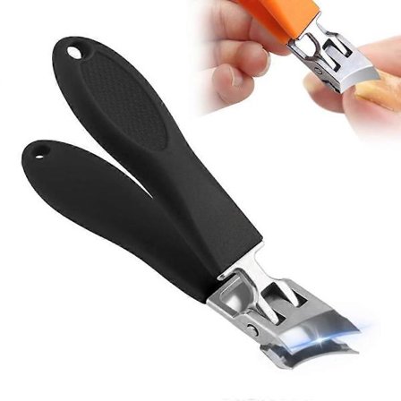 Stor kjeveåpning forebyggende neglesaks, negleklippere for eldre menn og fotnegler for kvinner, neglesaks for hjemmebruk (svart)