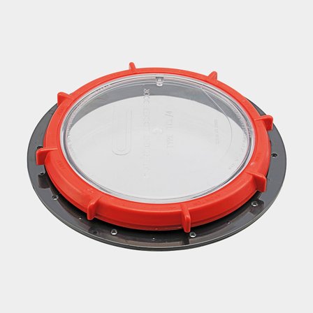 Portello d'ispezione Whale LD4002 TCL4 Clear, Ø236/179 mm, con coperchio a vite, trasparente