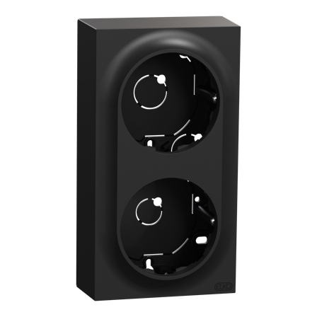 Elko EKO50029 Forhøyningsramme 2-roms, høy, for 1-veisuttak Svart, Strømbrytere & vegguttak