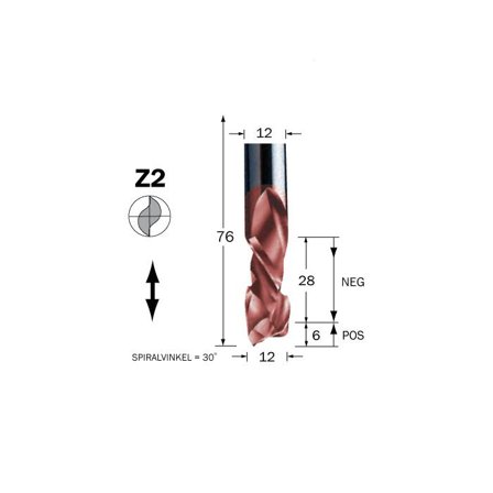 Cobolt 60-156MC Spiralfres D=12, L=28, TL=76, S=12, Maskintilbehør & forbruk