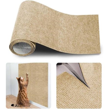 Kradsemåtte til katte, anti-kradsemåtte til sofaer, selvklæbende kradsemåtte til katte, klatrevæg, kradsemåtte til sofaer