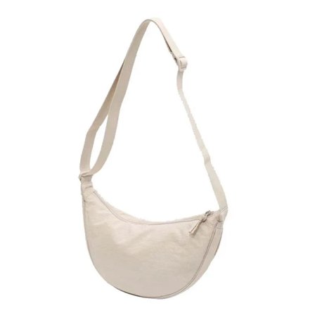 Casual Nylon Hobos Crossbody Bag för kvinnor Axelväska Dam Halvmåne Bröstväskor Tote Lady Travel Shopper Bag Damväskor Beige