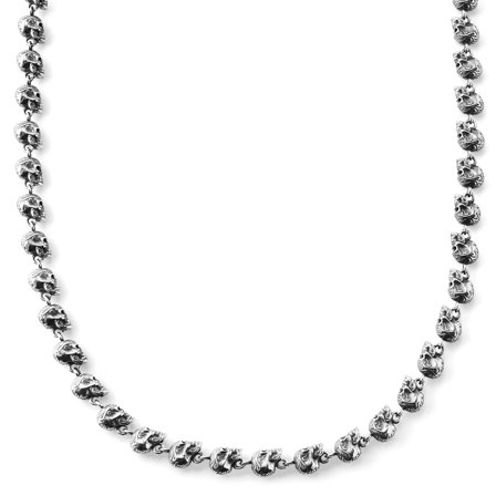 Collier tête de mort en acier Riley Rico pour hommes - Chaînes en acier