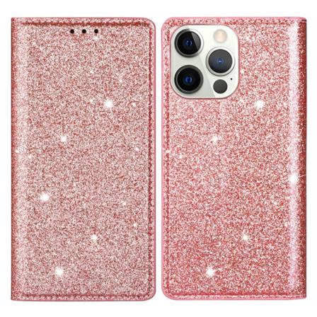 Glitter Plånboksfodral Iphone 13 Pro Max Roséguld