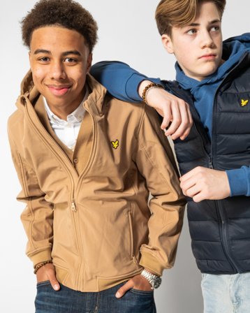 Lyle & Scott SoftShell Hooded Jacket Beige Jakker Dreng - Kids Brand Store