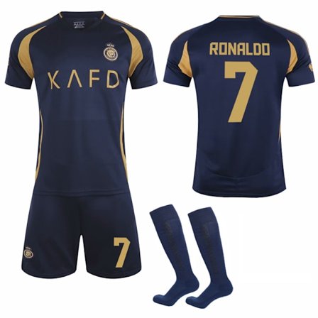 2024-2025 Al-Nassr FC Hjemmebanetrøjer Børn Voksne Fodboldtrøjer Nr 7 Ronaldo