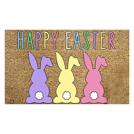 Påskedørmåtte Påskeæg Kanin Indgang Veranda Tæpper Skridsikker Bund Gulv Indendørs Udendørs Tæppe Kompatibel med Hjem Terrasse Boligindretning
